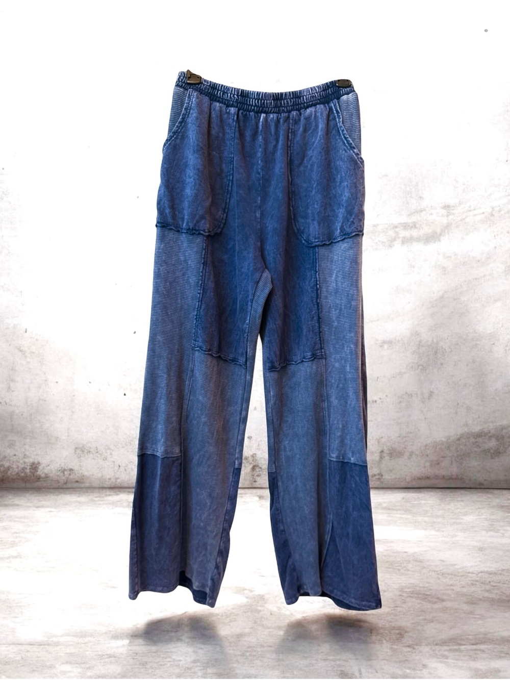 J. her mineral wash patchwork wide leg pants nwt